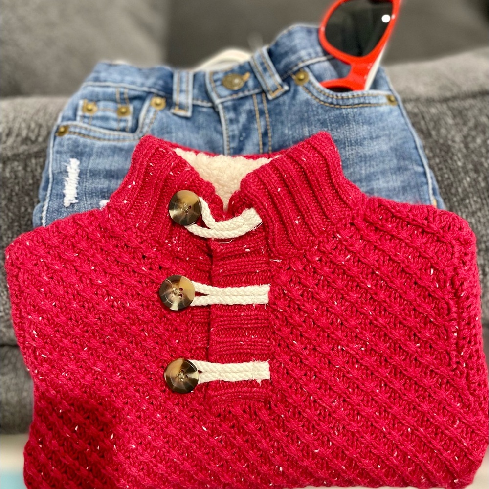 Cat and Jack boy long sleeve red jacked